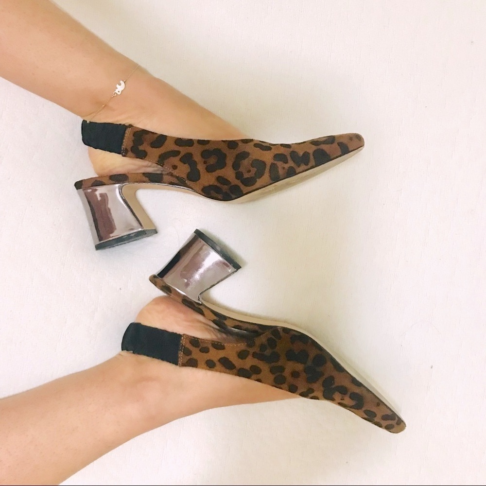🔥🔥 Stradivarius block heel leopard shoes